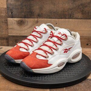REEBOK ALLEN IVERSON THE QQUESTION LOW RED WHITE MENS ATHLETIC SHOES SIZE 10.5